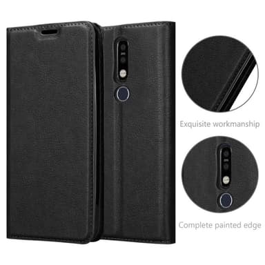 Nokia 8.1 Suojakuori Lompakkokotelo (Musta)