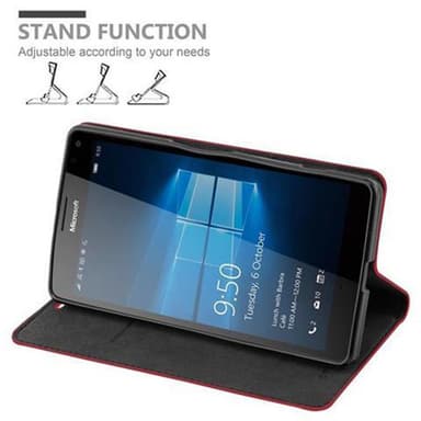 Nokia Lumia 950 XL Suojakuori Lompakkokotelo (Punainen)