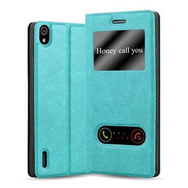 Lompakkokotelo Huawei ASCEND P7 Case (Turkoosi)