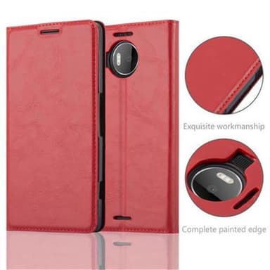 Nokia Lumia 950 XL Suojakuori Lompakkokotelo (Punainen)