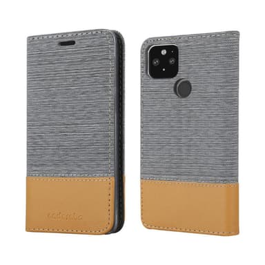 Google PIXEL 5 Suojakuori Lompakkokotelo (harmaa)