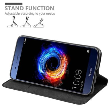 Honor 8 PRO Suojakuori Lompakkokotelo (Musta)
