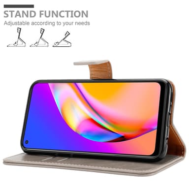 Oppo A94 5G Suojakuori Lompakkokotelo (Ruskea)