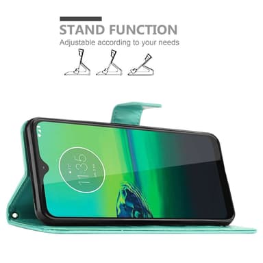 Motorola MOTO G8 Suojakuori Lompakkokotelo (Turkoosi)