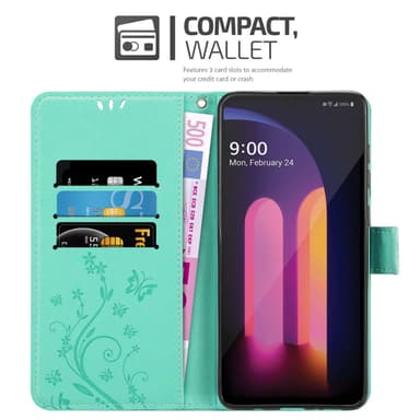 LG V60 ThinQ Suojakuori Lompakkokotelo (Turkoosi)
