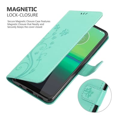 Motorola MOTO G8 Suojakuori Lompakkokotelo (Turkoosi)