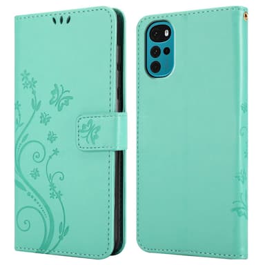 Motorola MOTO G22 Suojakuori Lompakkokotelo (Turkoosi)