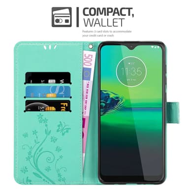 Motorola MOTO G8 Suojakuori Lompakkokotelo (Turkoosi)