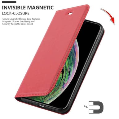 iPhone XS MAX Suojakuori Lompakkokotelo (Punainen)