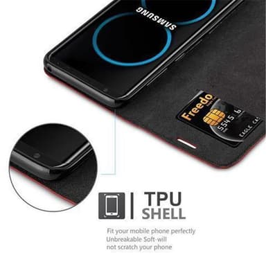 Samsung Galaxy S8 Suojakuori Lompakkokotelo (Punainen)