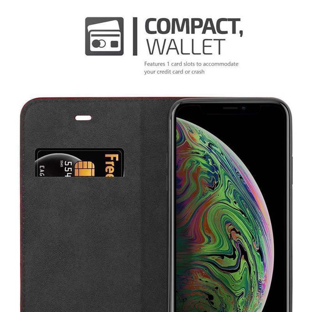 iPhone XS MAX Suojakuori Lompakkokotelo (Punainen)