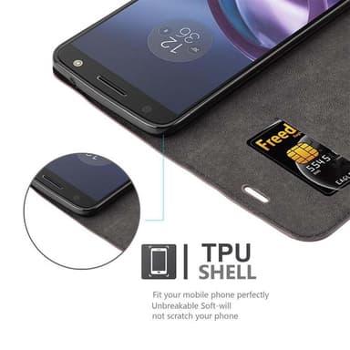 Motorola MOTO Z2 Suojakuori Lompakkokotelo (Ruskea)