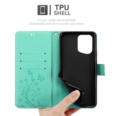 Oppo FIND X5 Suojakuori Lompakkokotelo (Turkoosi)