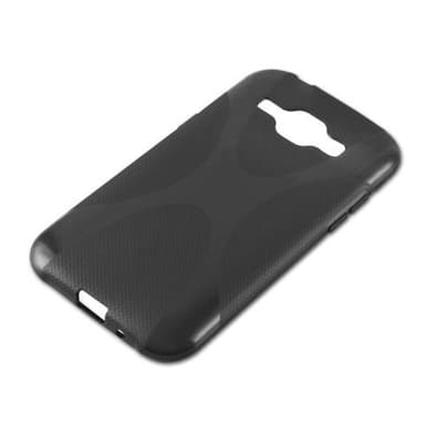 Samsung Galaxy J1 2015 Suojakuori Cover (Musta)