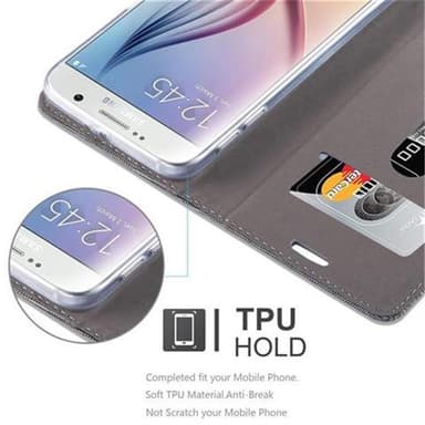 Samsung Galaxy S6 Suojakuori Lompakkokotelo (harmaa)