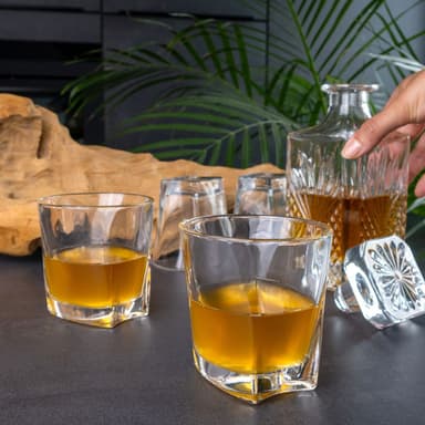 4x Viskilasit Vanhanaikainen viskikristallilasi