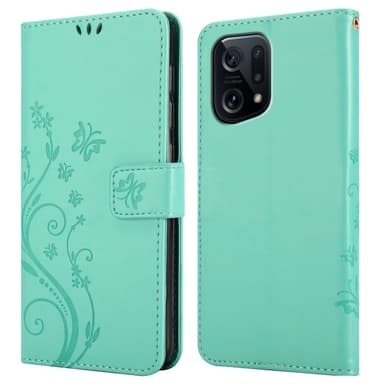 Oppo FIND X5 Suojakuori Lompakkokotelo (Turkoosi)