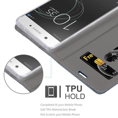 Sony Xperia XA1 Suojakuori Lompakkokotelo (Sininen)