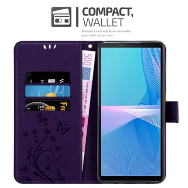 Sony Xperia 10 III Suojakuori Lompakkokotelo (Violetti)