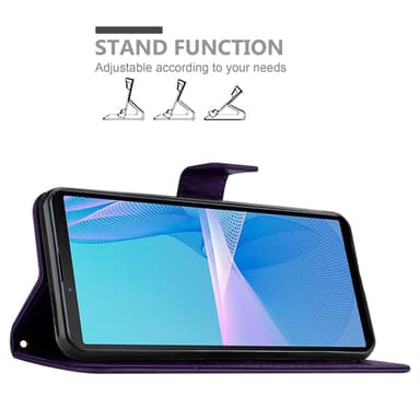 Sony Xperia 10 III Suojakuori Lompakkokotelo (Violetti)