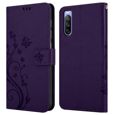 Sony Xperia 10 III Suojakuori Lompakkokotelo (Violetti)