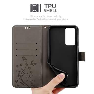 OnePlus 9RT 5G Suojakuori Lompakkokotelo (harmaa)