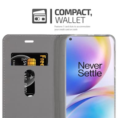 OnePlus 8 PRO Suojakuori Lompakkokotelo (harmaa)