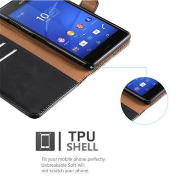 Sony Xperia Z3 Suojakuori Lompakkokotelo (Musta)