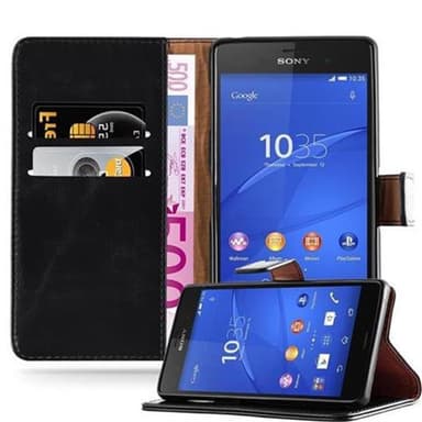 Sony Xperia Z3 Suojakuori Lompakkokotelo (Musta)