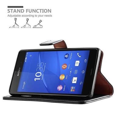 Sony Xperia Z3 Suojakuori Lompakkokotelo (Musta)