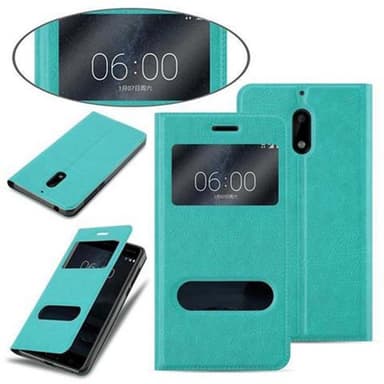 Lompakkokotelo Nokia 6 2017 Case (Turkoosi)