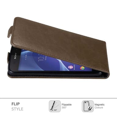 Sony Xperia Z2 Suojakuori Lompakkokotelo (Ruskea)
