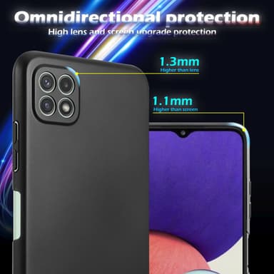 Samsung Galaxy A22 5G Suojakuori Kotelo Cover (Musta)