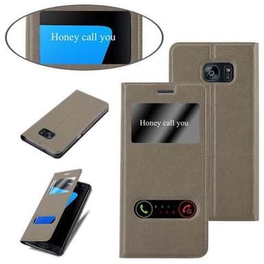 Lompakkokotelo Samsung Galaxy S7 EDGE Case (Ruskea)