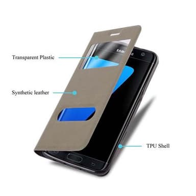 Lompakkokotelo Samsung Galaxy S7 EDGE Case (Ruskea)
