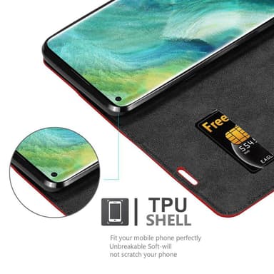 Oppo FIND X2 Suojakuori Lompakkokotelo (Punainen)