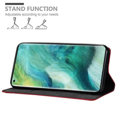 Oppo FIND X2 Suojakuori Lompakkokotelo (Punainen)