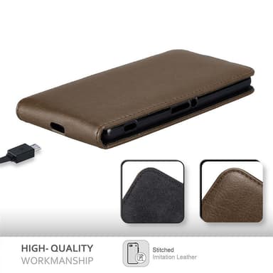 Sony Xperia Z2 Suojakuori Lompakkokotelo (Ruskea)