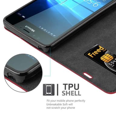 Nokia Lumia 950 Suojakuori Lompakkokotelo (Punainen)