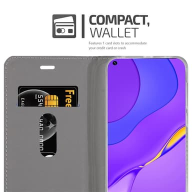 Huawei NOVA 7 5G Suojakuori Lompakkokotelo (harmaa)