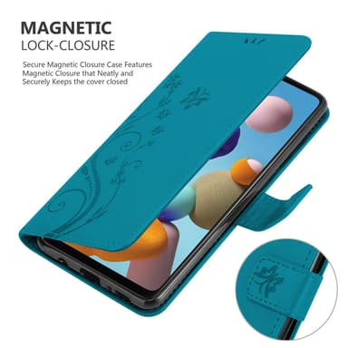 Samsung Galaxy A21s Suojakuori Lompakkokotelo (Sininen)