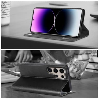 Lompakkokotelo Samsung Galaxy S24 ULTRA Case (Musta)