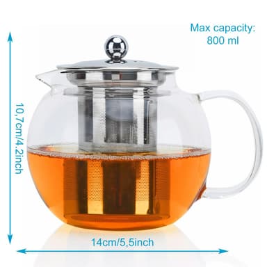 Teekannu Karahvi Kahvipannu Borosilikaattilasi 800ml