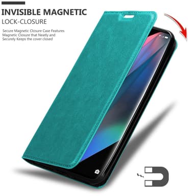 Oppo FIND X3 PRO Suojakuori Lompakkokotelo (Turkoosi)