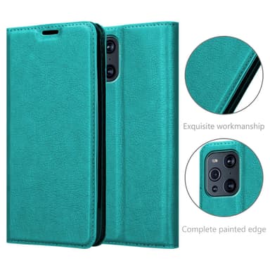Oppo FIND X3 PRO Suojakuori Lompakkokotelo (Turkoosi)