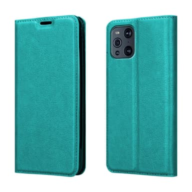 Oppo FIND X3 PRO Suojakuori Lompakkokotelo (Turkoosi)