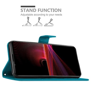 Sony Xperia 1 III Suojakuori Lompakkokotelo (Sininen)