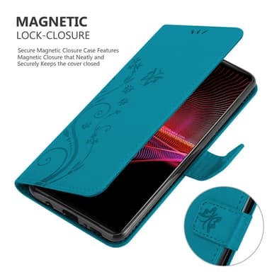 Sony Xperia 1 III Suojakuori Lompakkokotelo (Sininen)