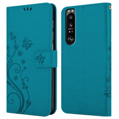 Sony Xperia 1 III Suojakuori Lompakkokotelo (Sininen)
