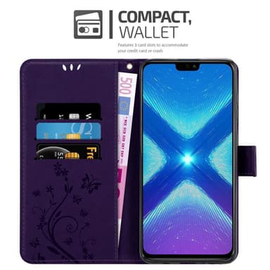 Honor 8X Suojakuori Lompakkokotelo (Violetti)